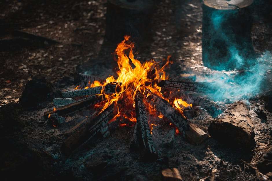 outdoor wood burning fireplace